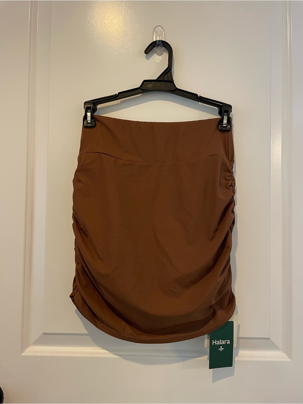 HALARA Brown Ruched Mini Skirt, NWT